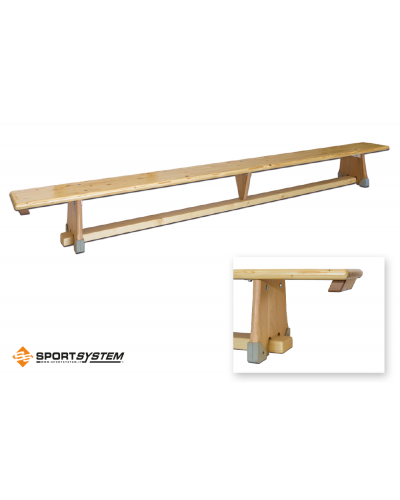 Шведська дерев’яна гімнастична лава DIN, з балансувальною колодою, 200 см S00918