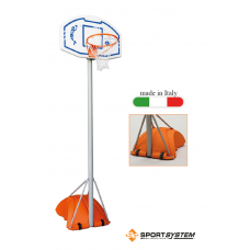 Портативна баскетбольна та мінібаскетбольна стійка з основою, що наповнюється, щитом і фіксованим кільцем S04008