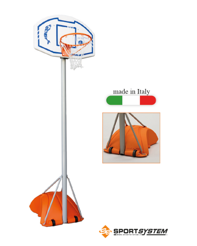 Портативна баскетбольна та мінібаскетбольна стійка з основою, що наповнюється, щитом і фіксованим кільцем S04008