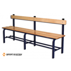 Лавка для роздягальні 2 м зі спинкою, сталь/дерево S07306