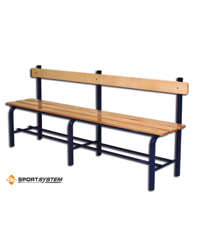 Лавка для роздягальні 2 м зі спинкою, сталь/дерево S07306