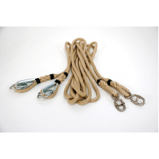 Пенькові мотузки для гімнастичних кілець Ø16 мм з гачками та редансами, пара S00004