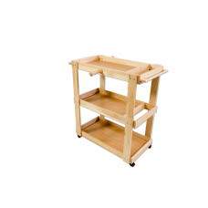 Дерев’яний візок для обладнання з полицями 95×70×100 см S00366