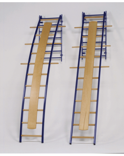 Вигнута ортопедична драбина настінна зі спинкою, висота 3 м S01054