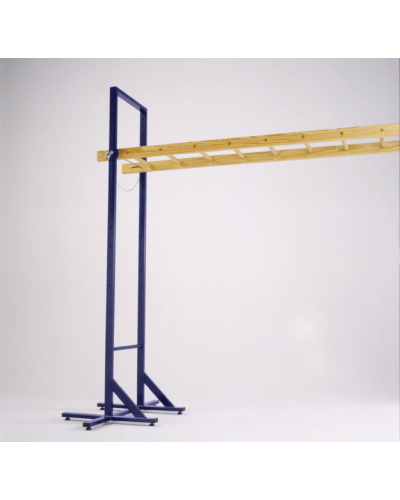 Переносна горизонтальна драбина дерев’яна на сталевій опорі, 5 м S01062