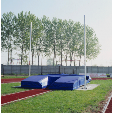 Пара алюмінієвих стійок для стрибків із жердиною, регулювання висоти до 650 см, основа для бетонування S02602