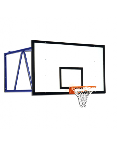 Настінна баскетбольна стійка, пофарбована сталь, щит ДСП 180×105 см, винос 185 см S04056