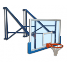 Настінна складна бокова стійка, щит загартоване скло 12 мм, винос 225 см, поліуретановий мат S04060