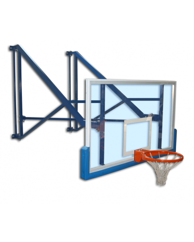 Настінна складна бокова стійка, щит загартоване скло 12 мм, винос 225 см, поліуретановий мат S04060