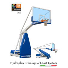 Переносна конструкція Hydroplay Training, винос 225 см, електрогідравлічне регулювання з електричним насосом, скляні щити, сертифікат FIBA S04116
