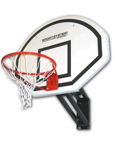 Настінна мінібаскетбольна конструкція з регульованою висотою, поліпропіленовий щит, стаціонарне кільце зі сіткою S04150