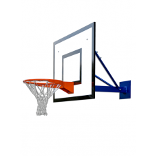 Настінна мінібаскетбольна конструкція з одинарною консоллю, деревностружковий щит, стаціонарне кільце зі сіткою S04151