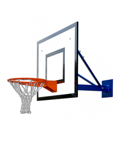 Настінна мінібаскетбольна конструкція з одинарною консоллю, деревностружковий щит, стаціонарне кільце зі сіткою S04151