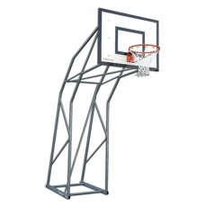 Мінібаскетбольна конструкція із кріпленням до ґрунту, оцинкована сталь, щит HPL 120×90×10 мм, стаціонарне кільце зі сіткою S04154
