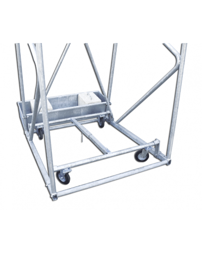 Мобільна мінібаскетбольна конструкція, оцинкована сталь, щит HPL 120×90×10 мм, стаціонарне кільце зі сіткою, важільний пристрій з колесами S04156