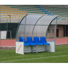 Командний навіс, оцинкована сталь, полікарбонат 6 мм, HPL, лави/пластикові сидіння, 200×120 см, S04402