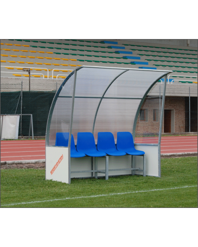 Командний навіс, оцинкована сталь, полікарбонат 6 мм, HPL, лави/пластикові сидіння, 200×120 см, S04402