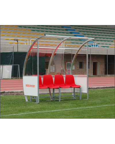 Командний навіс, алюміній, полікарбонат 3 мм, HPL, лави/пластикові сидіння, 210×130 см, S04410