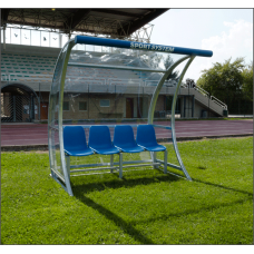 Командний навіс з прозорими панелями, оцинкована сталь, кольорові сидіння, бічні елементи, м’яка захисна накладка, 210×150 см, S04414