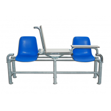 Сидіння для футбольних арбітрів, 2 поліпропіленові сидіння з відкидними планшетами та столиком для сумок S04434