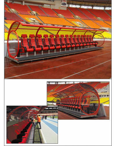 Командна альтанка з боковими елементами сталева мобільна S04444