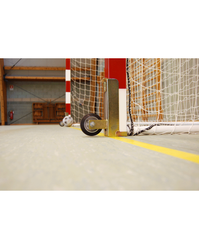 Пара оцинкованих сталевих опор з гумовим колесом для переміщення гандбольних воріт S04668