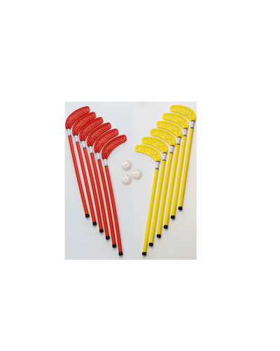 Набір уніхокейних ключок і м’ячів (6+6, 3 м’ячі) S05134