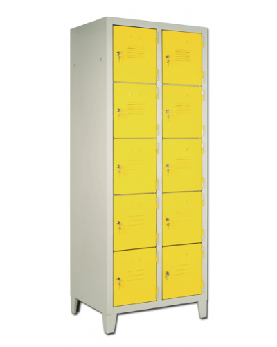 Шафа сталева фарбована, 10 кольорових дверцят (2×5), 70×35×180 см S07224