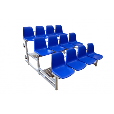 Компактна трибуна 2 м 3 ряди 12 сидінь поліпропілен оцинкована S07670