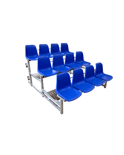 Компактна трибуна 2 м 3 ряди 12 сидінь поліпропілен оцинкована S07670