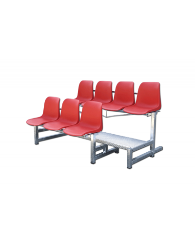 Компактна трибуна для зовнішнього використання 2 ряди 7 місць поліпропілен S07680