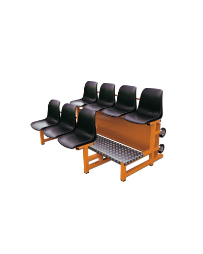 Компактна трибуна для зовнішнього використання 2 ряди 7 місць поліпропілен фарбована S07682