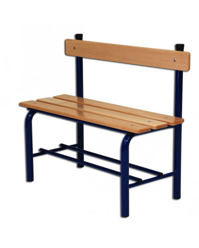 Лавка для роздягальні 1 м зі спинкою, сталь/дерево S07304
