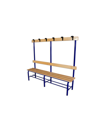 Лавка для роздягальні зі спинкою та рейкою, 2 м S07309