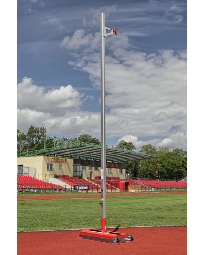 Пара алюмінієвих стійок для стрибків із жердиною, регулювання до 640 см, електронний індикатор, сертифіковані WA S02604