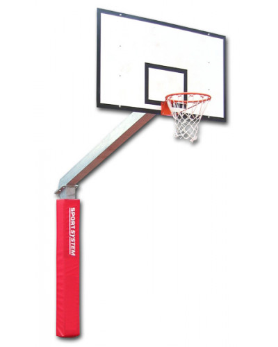 Монодубулярна стійка з гільзами та монтажною пластиною, оцинкована сталь 150×150 мм, щит HPL 180×105 см S04032