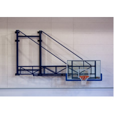 Настінна складна бокова стійка TREVI, щит загартоване скло 12 мм, винос 325 см, сертифікат FIBA S04064