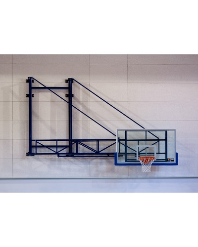 Настінна складна бокова стійка TREVI, щит загартоване скло 12 мм, винос 325 см, сертифікат FIBA S04064