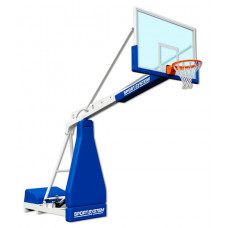 Переносна конструкція Hydroplay Club, винос 225 см, електрогідравлічне регулювання з електричним насосом, скляні щити, сертифікат FIBA S04120