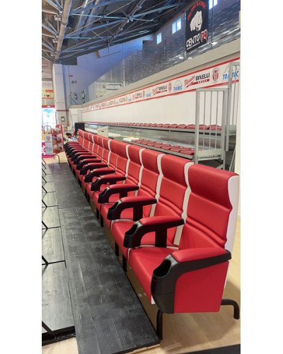 Комфортне крісло для гравців і тренера, синтетична шкіра, підлокітники, лакована сталь, індивідуалізація кольору та логотипу S04252