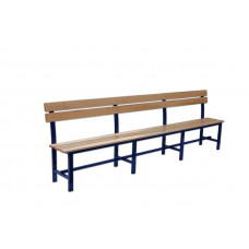 Лава для гравців, лакована сталь, дерев’яні сидіння та спинки, довжина 300 см S04254