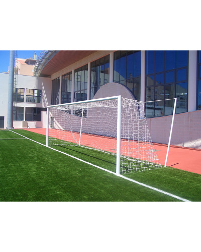 Пара футбольних воріт офіційного розміру EN 748, алюміній 120×100 мм, цільна поперечина S04304