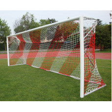 Пара футбольних воріт офіційного розміру EN 748, переносна модель з наземною основою, роз’ємна поперечина S04306