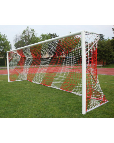 Пара футбольних воріт офіційного розміру EN 748, переносна модель з наземною основою, цільна поперечина S04308