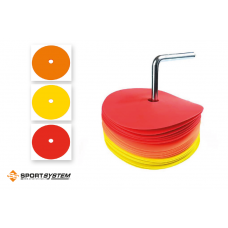 Набір 30 пласких маркерів 15 см, 3 кольори, сталевий тримач S04531