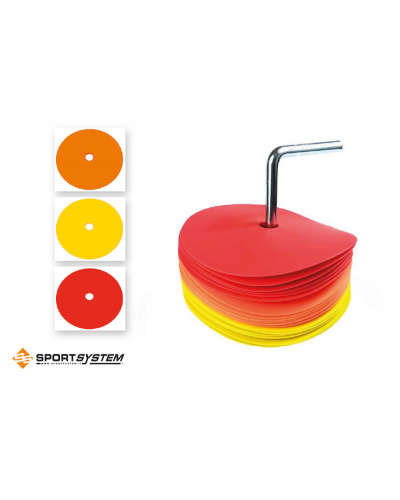 Набір 30 пласких маркерів 15 см, 3 кольори, сталевий тримач S04531