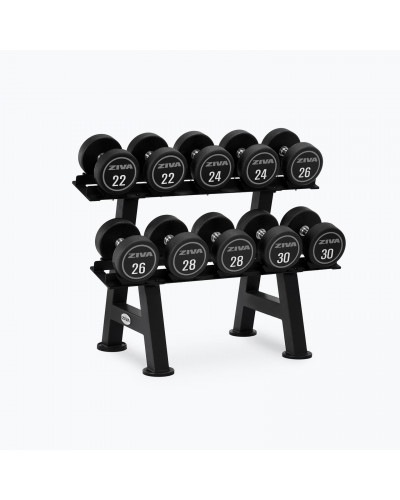 PERFORMANCE 2-TIER, 5-PAIR ROUND DUMBBELL RACK WITH SADDLES