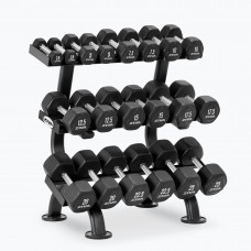 PERFORMANCE 3-TIER, 10- PAIR HEXAGON RPU DUMBBELL RACK