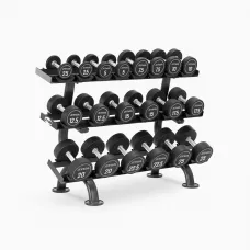 PERFORMANCE 3-TIER, 10-PAIR ROUND DUMBBELL RACK WITH SADDLES