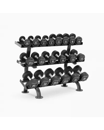 PERFORMANCE 3-TIER, 10-PAIR ROUND DUMBBELL RACK WITH SADDLES